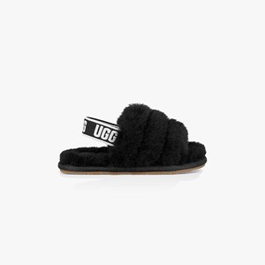 Ugg Fluff Yeah Kids Slippers Black (5684DZEMQ)